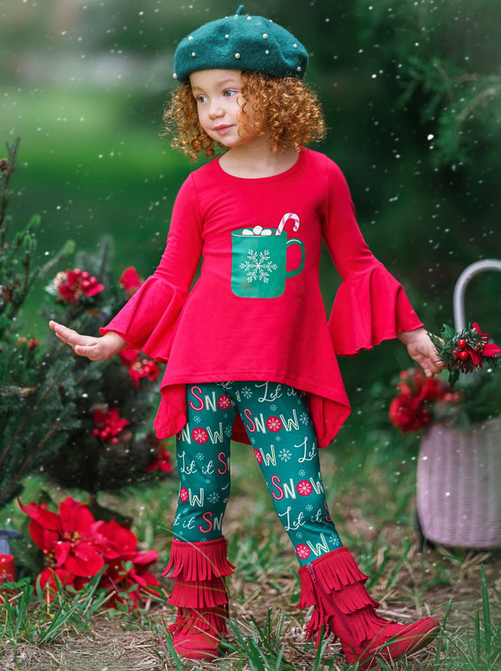 Winter Casual Sets | Girls Hot Cocoa Tunic & Let It Snow Legging Set