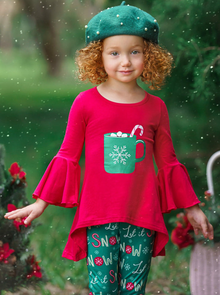 Winter Casual Sets | Girls Hot Cocoa Tunic & Let It Snow Legging Set