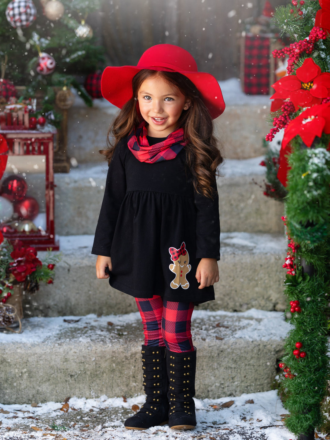 Mia Belle Girls Top & Plaid Legging Set | Cute Winter Outfits