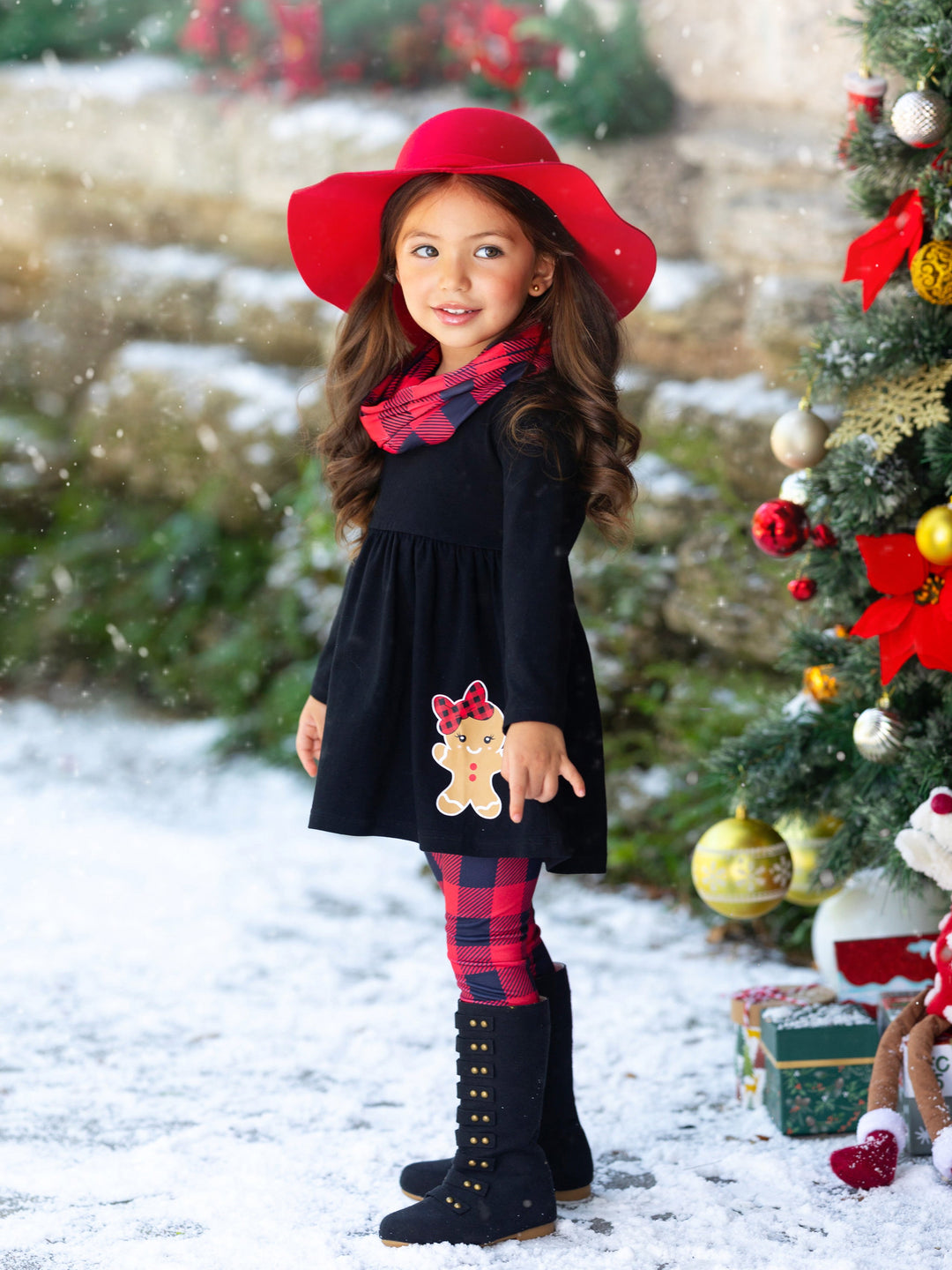 Mia Belle Girls Top & Plaid Legging Set | Cute Winter Outfits