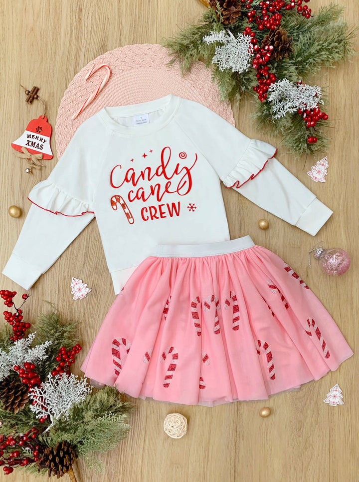 Mia Belle Girls Christmas Tutu Skirt Set | Cute Winter Outfits