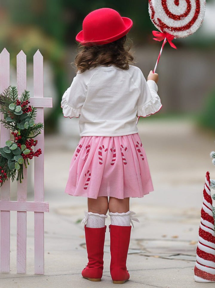 Mia Belle Girls Christmas Tutu Skirt Set | Cute Winter Outfits