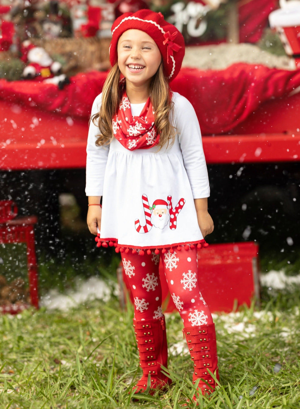 Mia Belle Girls Tunic, Leggings, & Scarf Set | Girls Winter Outfits