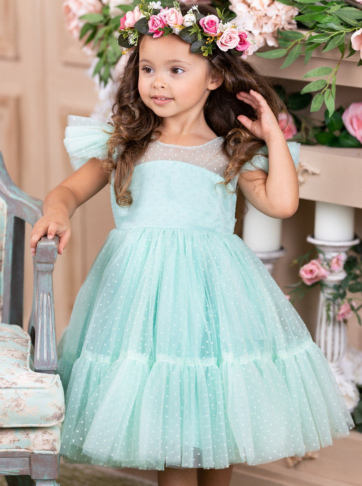 Girls Special Occasion Dress | Frilly Swiss Tulle Princess Dress