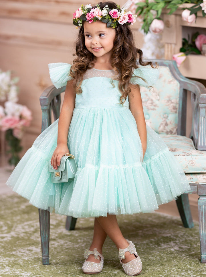 Girls Special Occasion Dress | Frilly Swiss Tulle Princess Dress