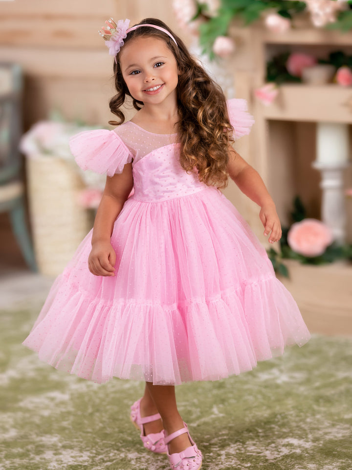 Girls Special Occasion Dress | Frilly Swiss Tulle Princess Dress