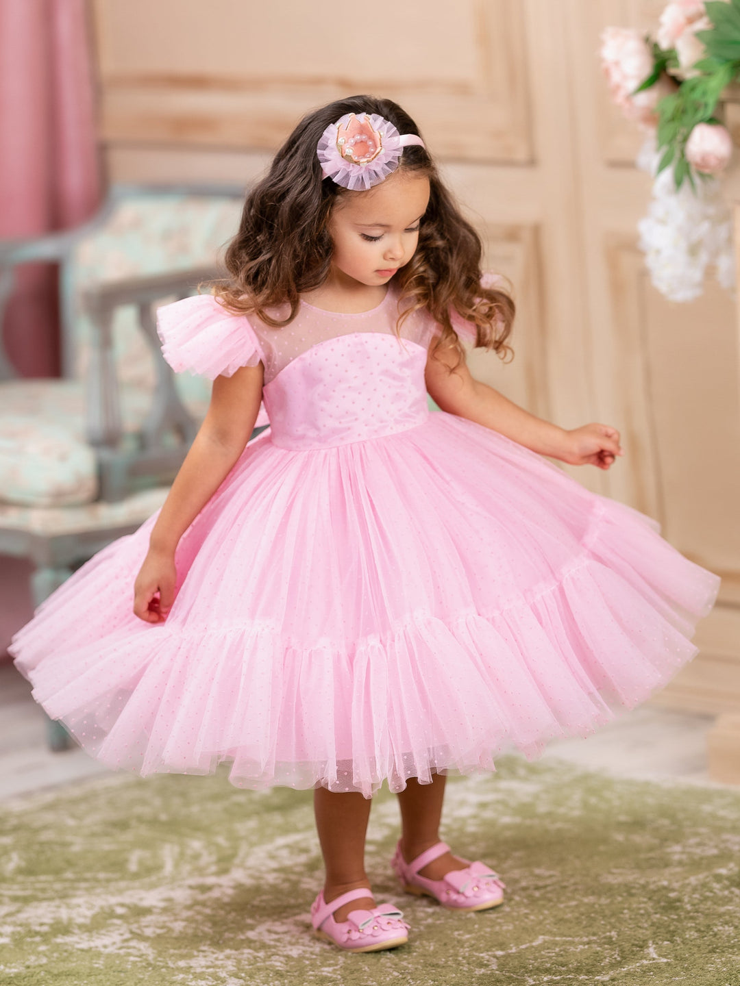 Girls Special Occasion Dress | Frilly Swiss Tulle Princess Dress