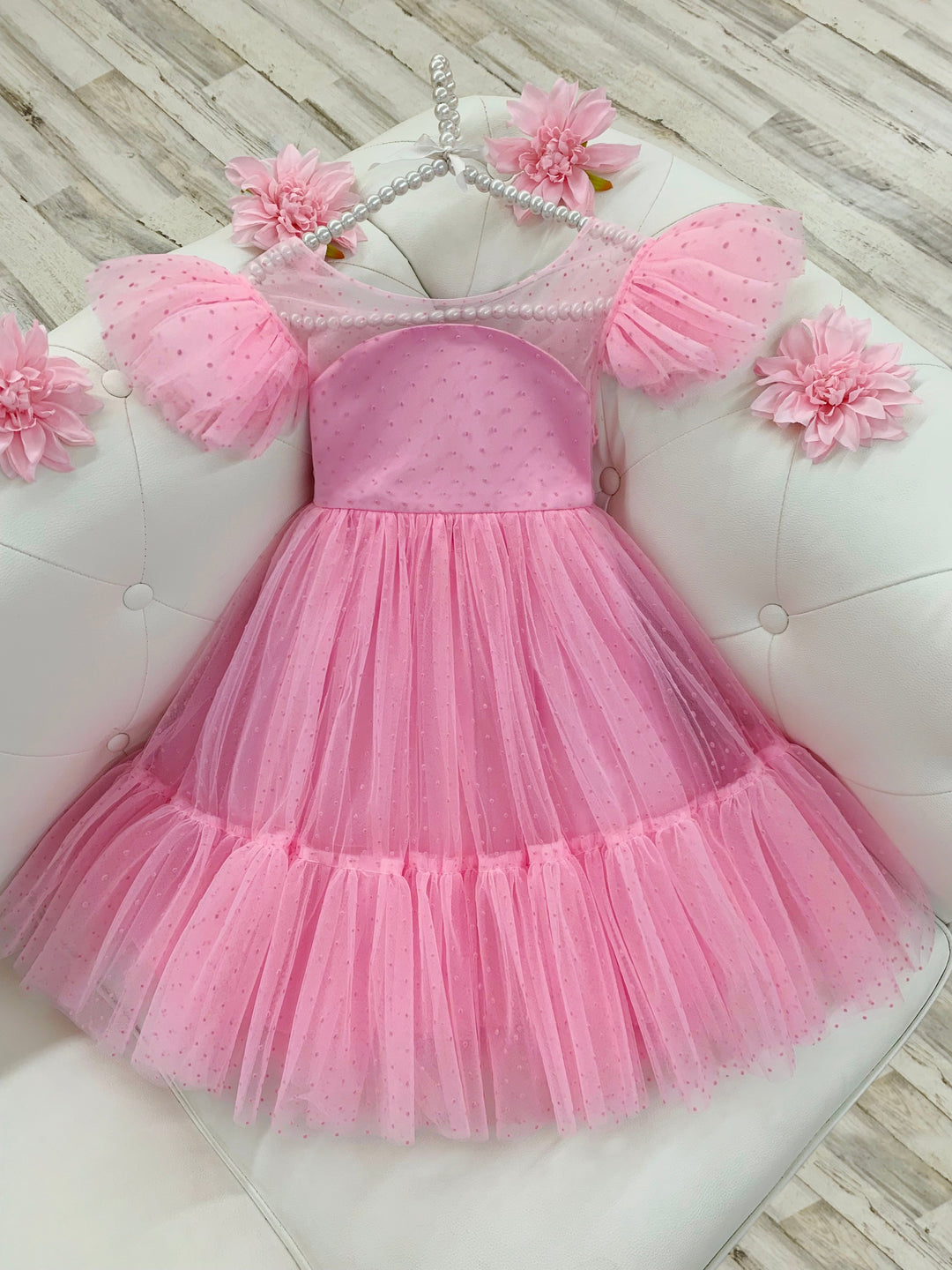 Girls Special Occasion Dress | Frilly Swiss Tulle Princess Dress