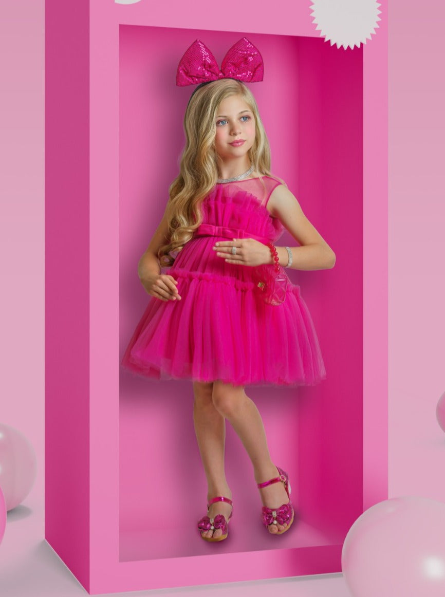 Mia Belle Girls Halloween Costumes | Life-Size Barbie Pink Tutu Dress