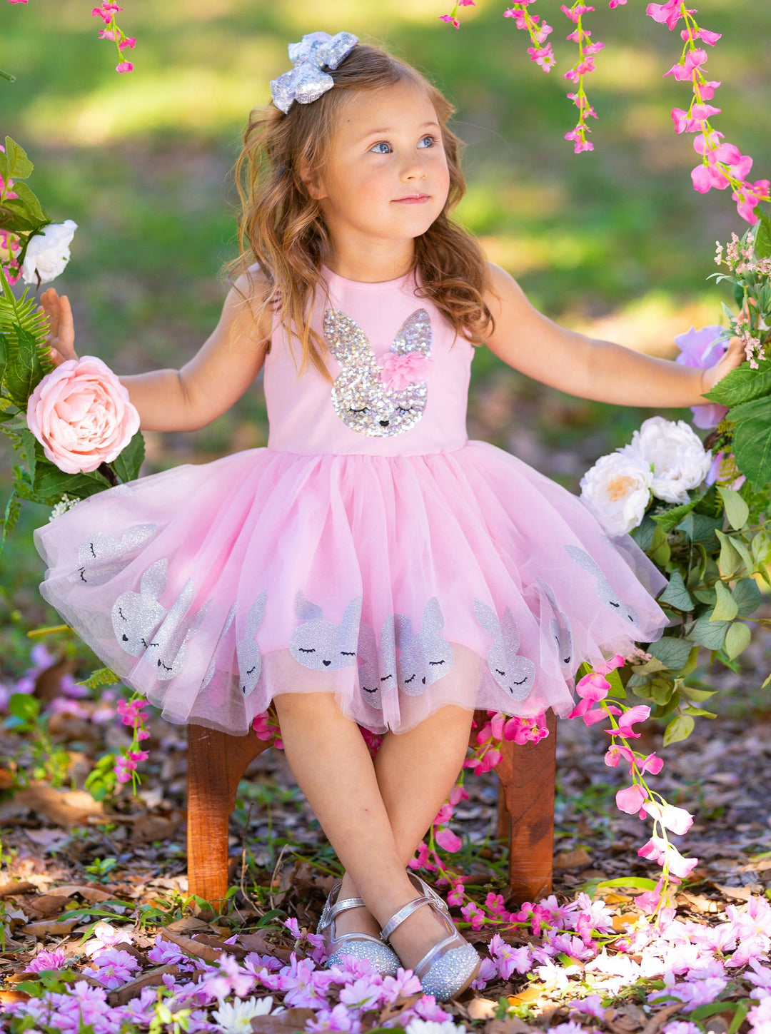 Mia Belle Girls Easter Dresses | Sequin Bunny Pink Tutu Dress