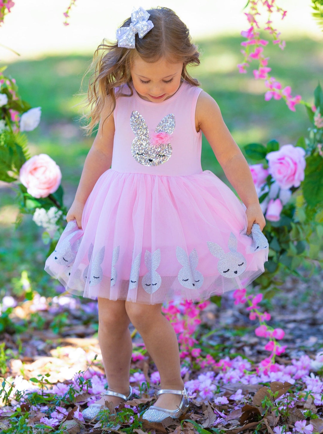 Mia Belle Girls Easter Dresses | Sequin Bunny Pink Tutu Dress