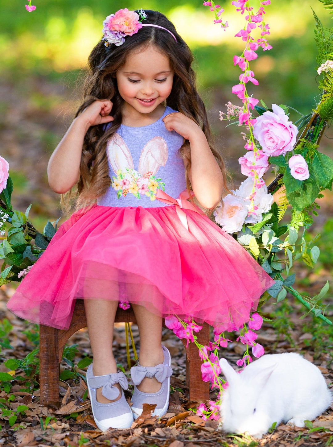 Mia Belle Girls Easter Dresses | Embroidered Bunny Tutu Dress