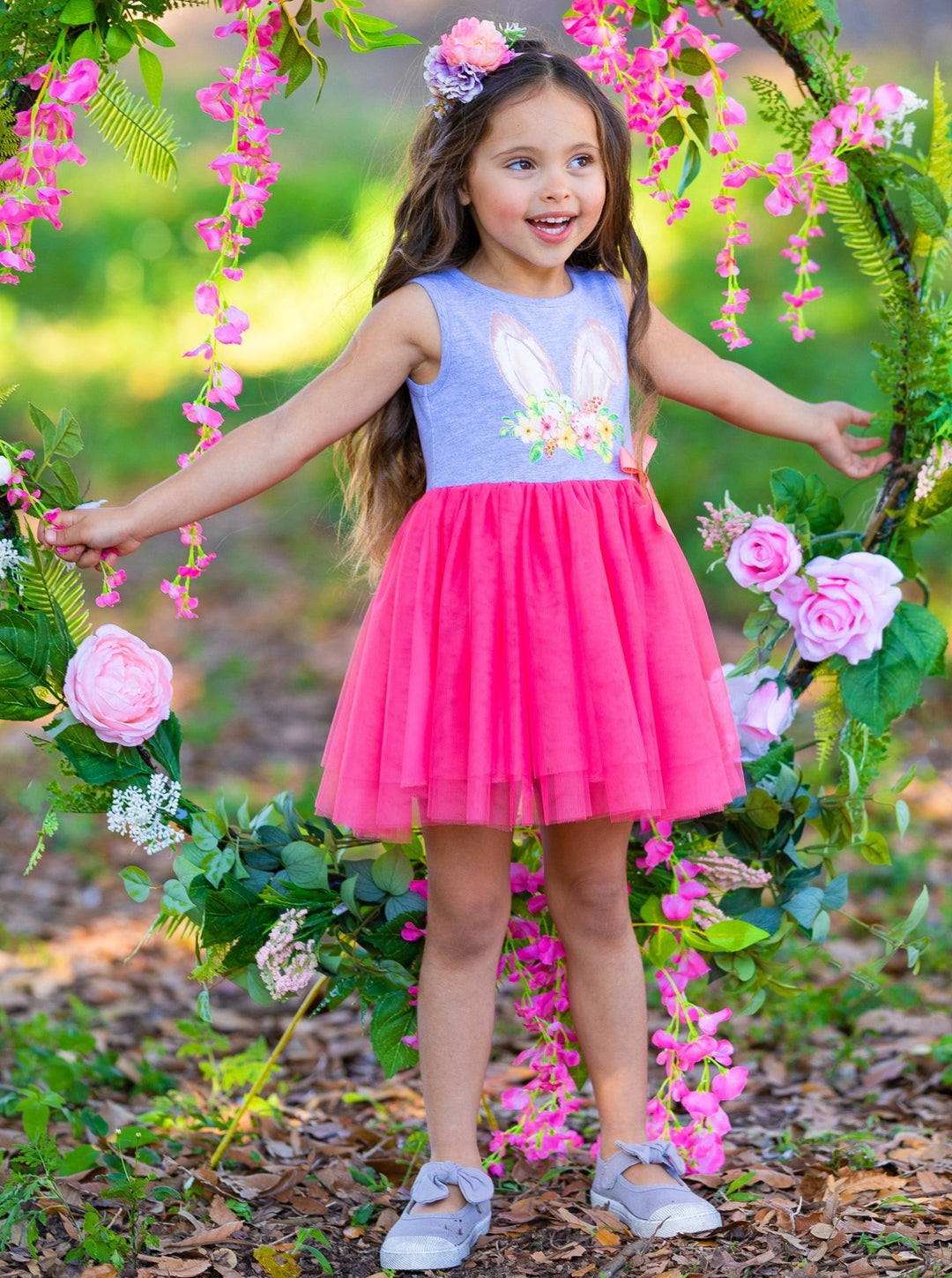 Mia Belle Girls Easter Dresses | Embroidered Bunny Tutu Dress