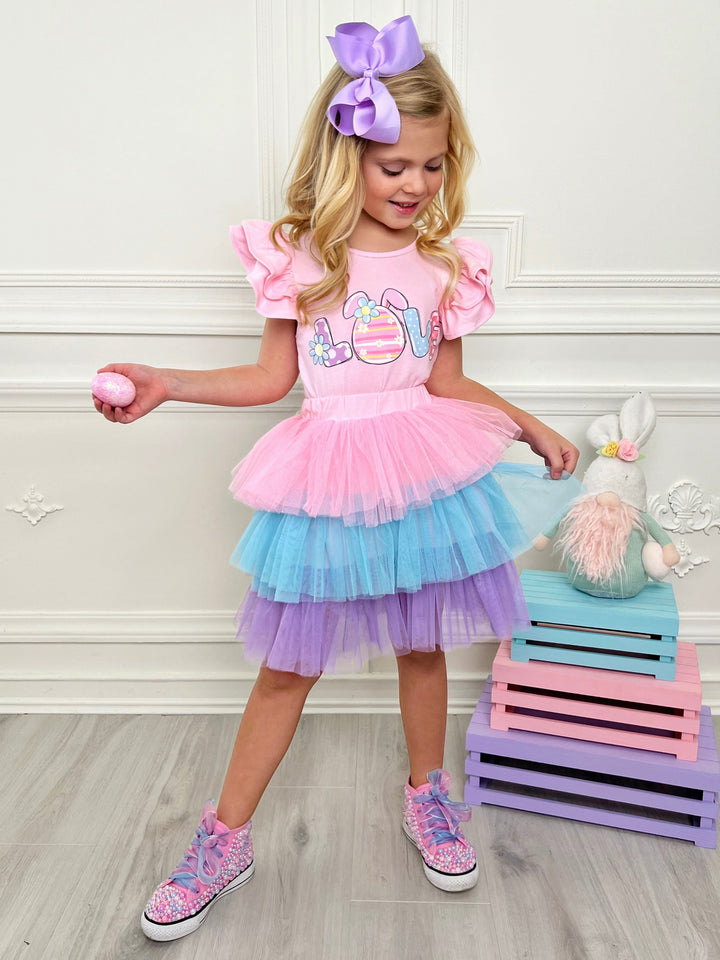 Mia Belle Girls Pastel Tutu Skirt Set | Girls Easter Sets