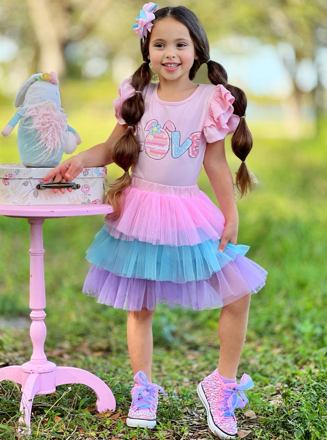 Mia Belle Girls Pastel Tutu Skirt Set | Girls Easter Sets