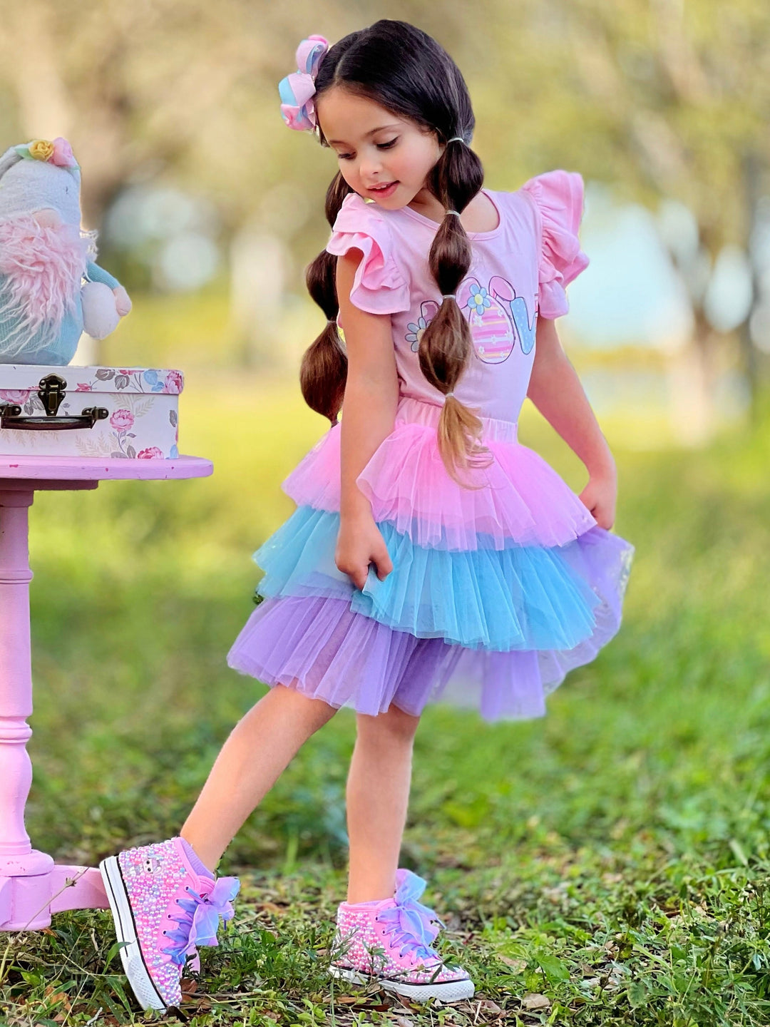 Mia Belle Girls Pastel Tutu Skirt Set | Girls Easter Sets