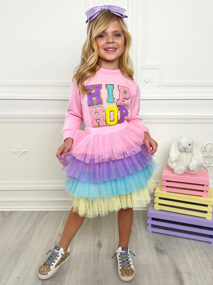 Mia Belle Girls Hip Hop Sweater And Tutu Skirt Set | Easter Sets