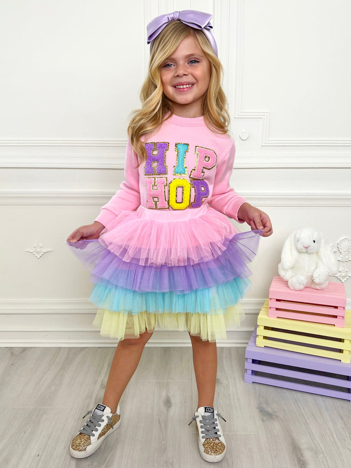 Mia Belle Girls Hip Hop Sweater And Tutu Skirt Set | Easter Sets