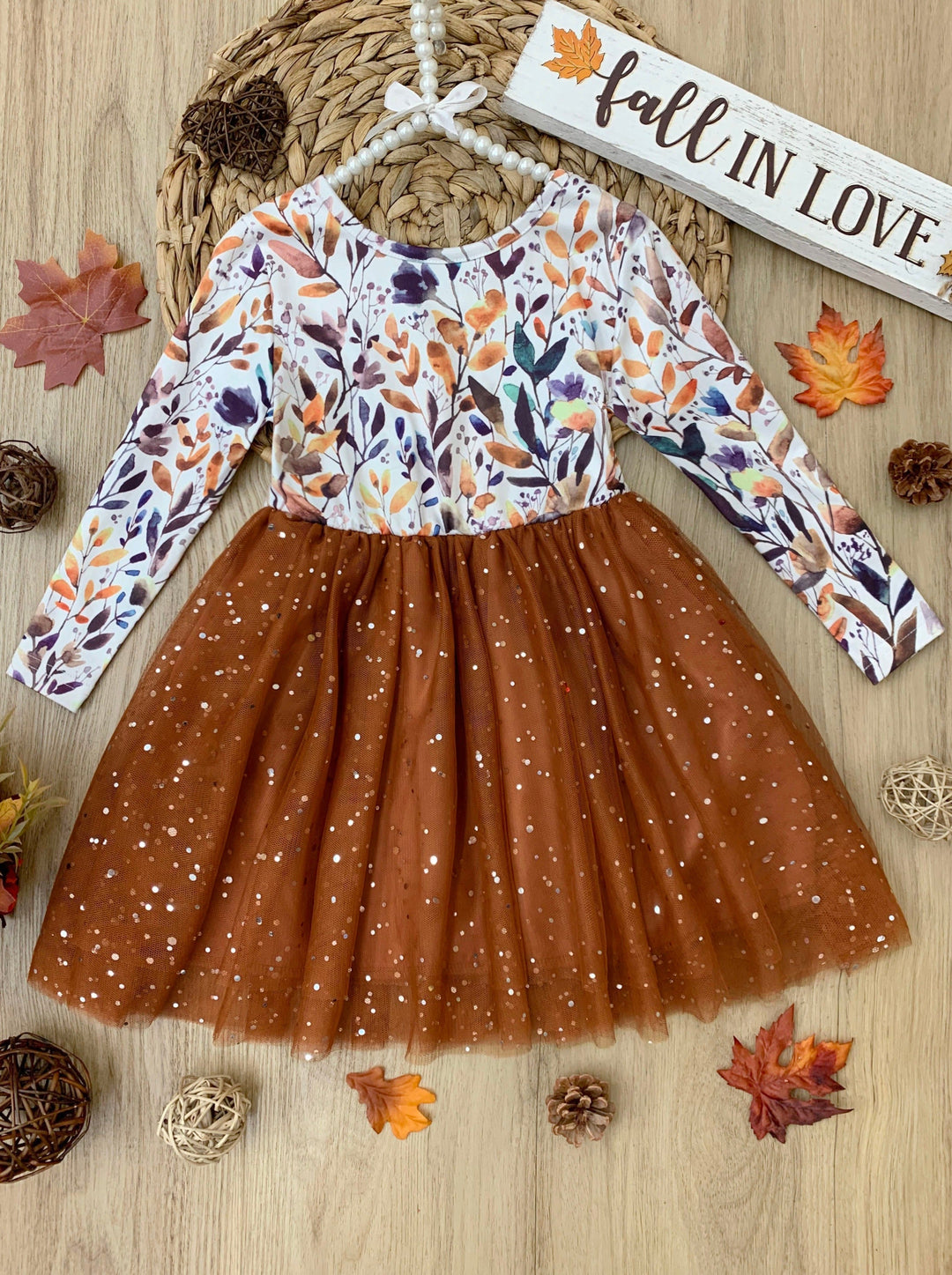 Girls Fall Dress | Fall Sparkle Tutu Dress | Girls Clothing Boutique