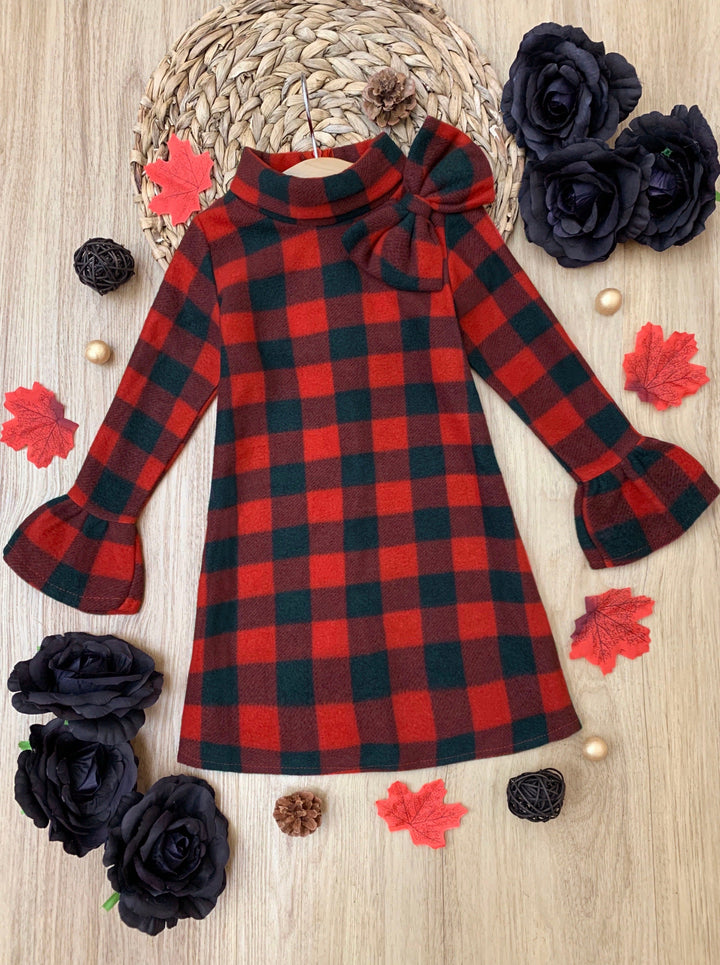 Girls Fall Dresses | Plaid Turtleneck Mitzi Dress | Girls Boutique 