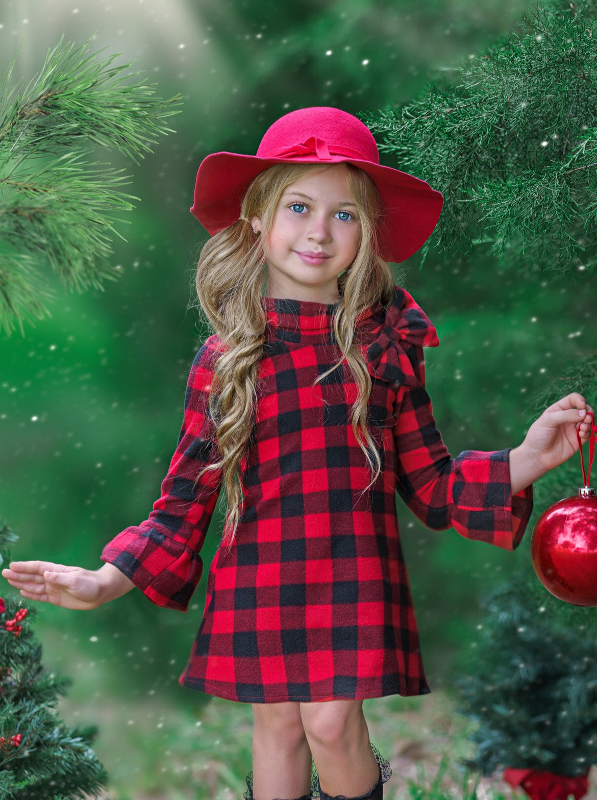 Christmas Girl's Christmas shops Dress, Christmas dress for girls, Girls' Red Plaid Christmas Dress, Tartan baby girl dress, buffalo toddler dress