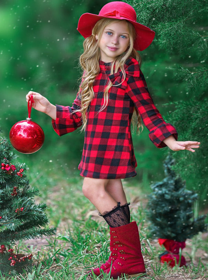 Girls Fall Dresses | Plaid Turtleneck Mitzi Dress | Girls Boutique