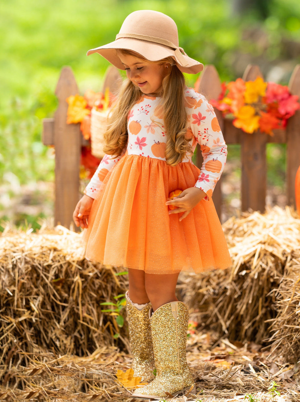 The Best Pick Pumpkin Print Tutu Dress