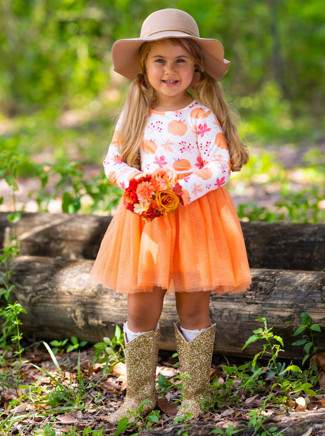 The Best Pick Pumpkin Print Tutu Dress