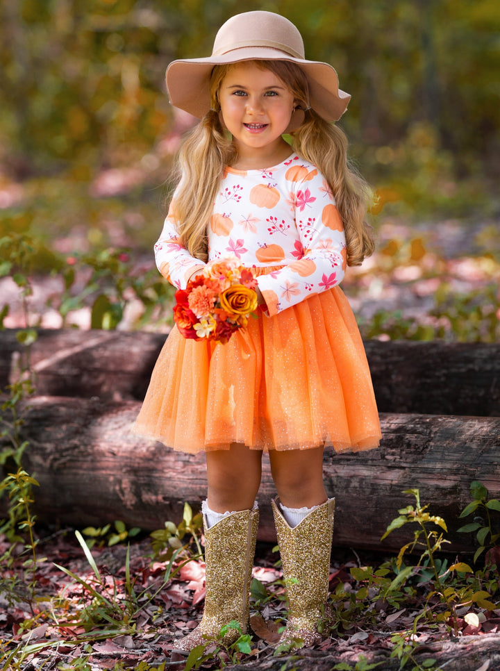 The Best Pick Pumpkin Print Tutu Dress