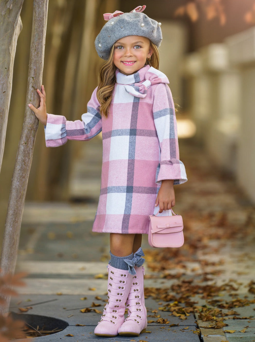 Fall In Love Pink Plaid Flannel Dress