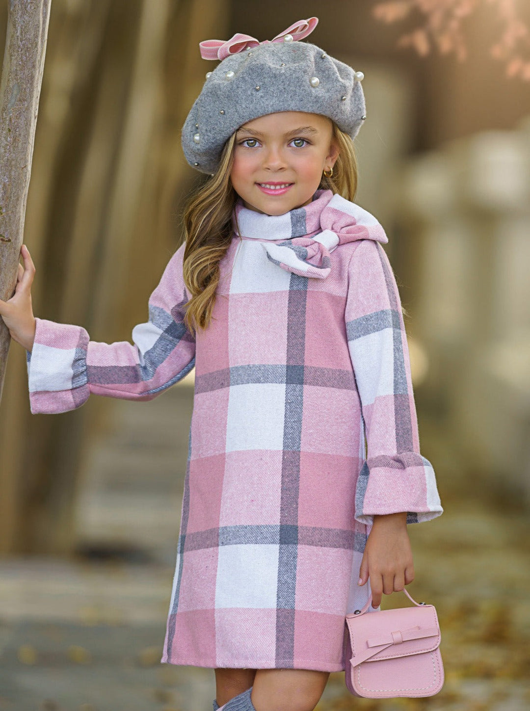 Fall In Love Pink Plaid Flannel Dress