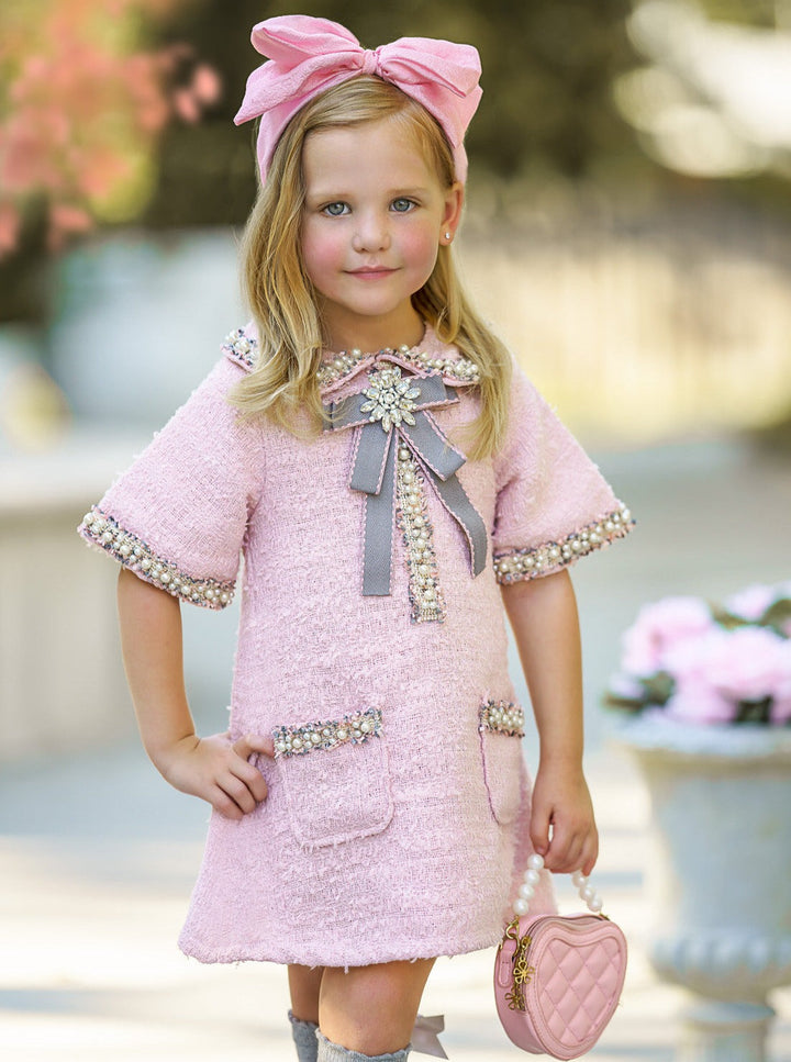 Prettiest Doll Pink Tweed Dress