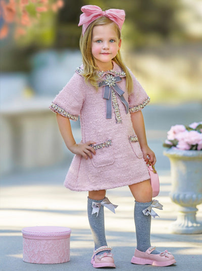 Prettiest Doll Pink Tweed Dress – Mia Belle Girls