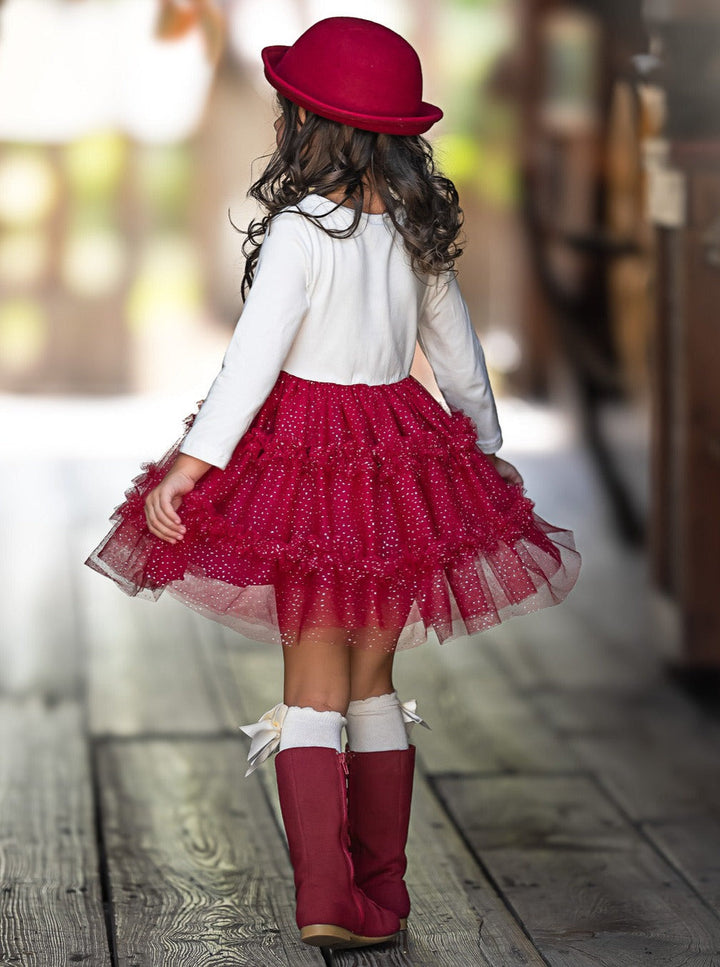 Vintage Truck Leaves Ruffled Tutu Dress