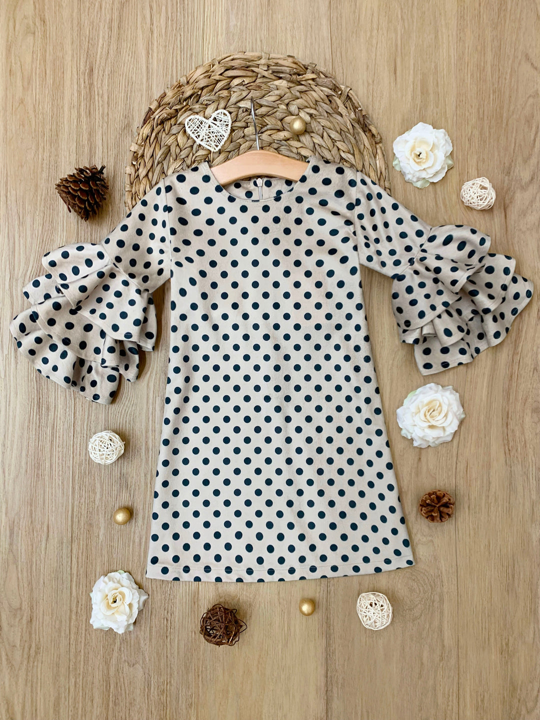 Best Pick Polka Dot Tiered Sleeve Dress