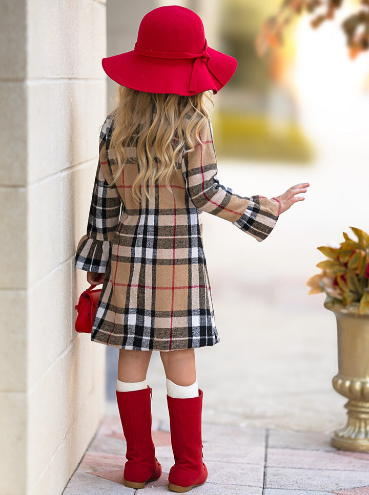 Classic Plaid Long Sleeve Shift Dress