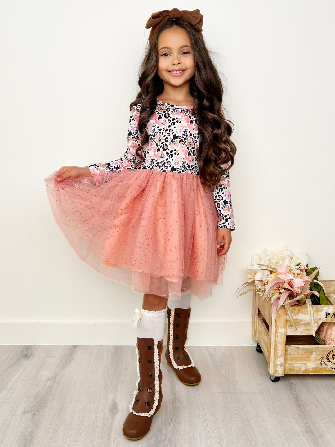 Wild Rose Leopard Print Tutu Dress