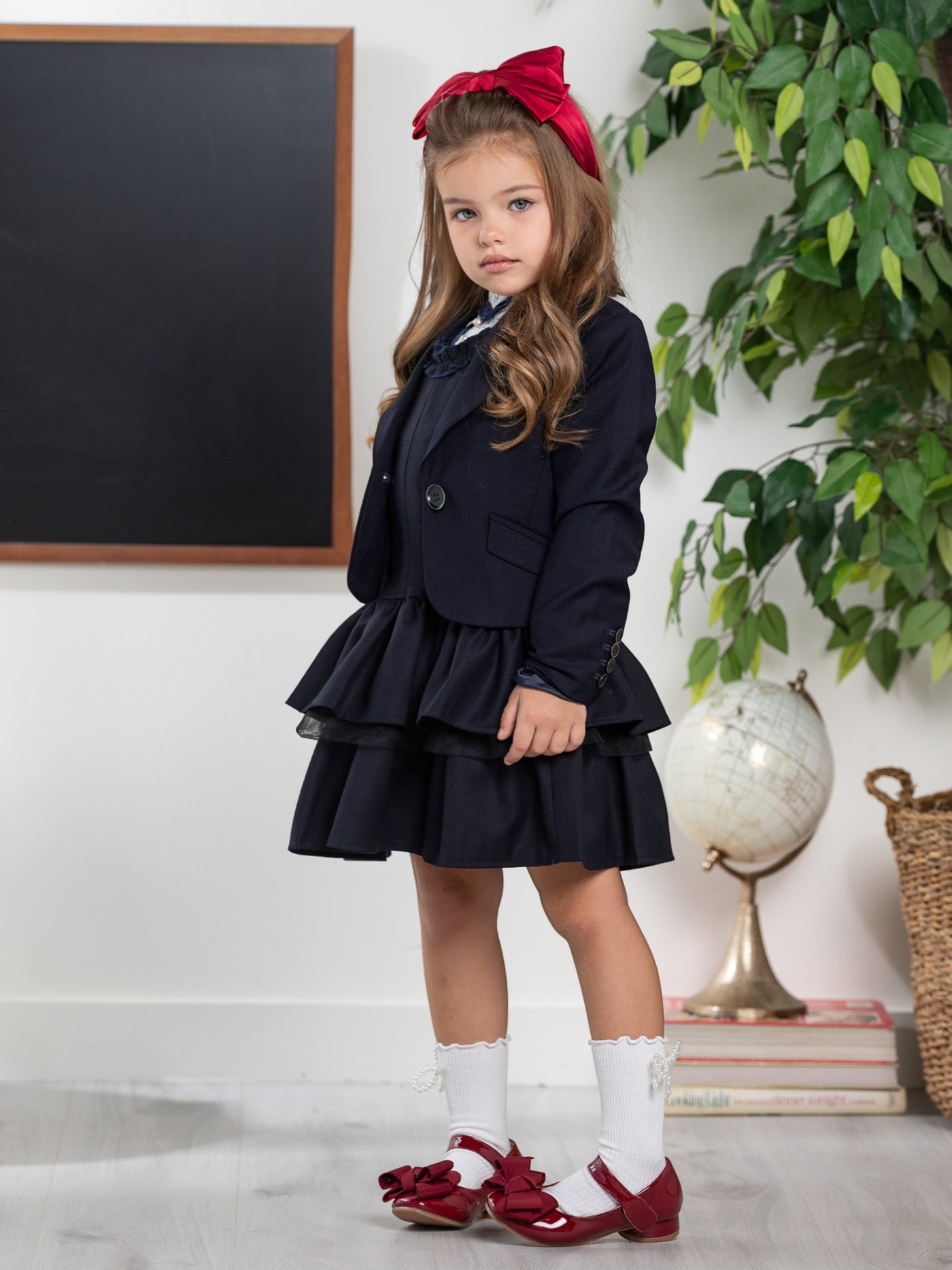 Navy Elegant Blazer by Kids Couture