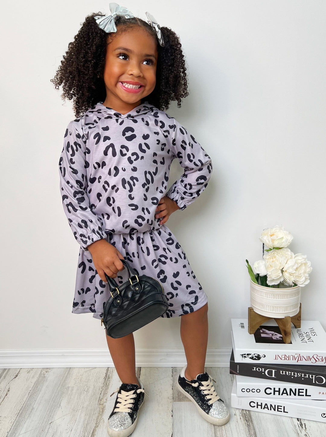 Cute Outfits For Girls | Leopard Print Hoodie Pullover & Skirt Set