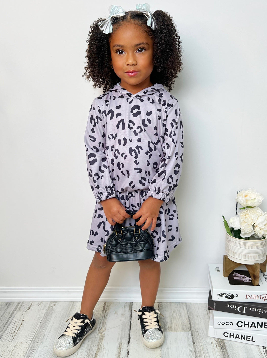 Cute Outfits For Girls | Leopard Print Hoodie Pullover & Skirt Set