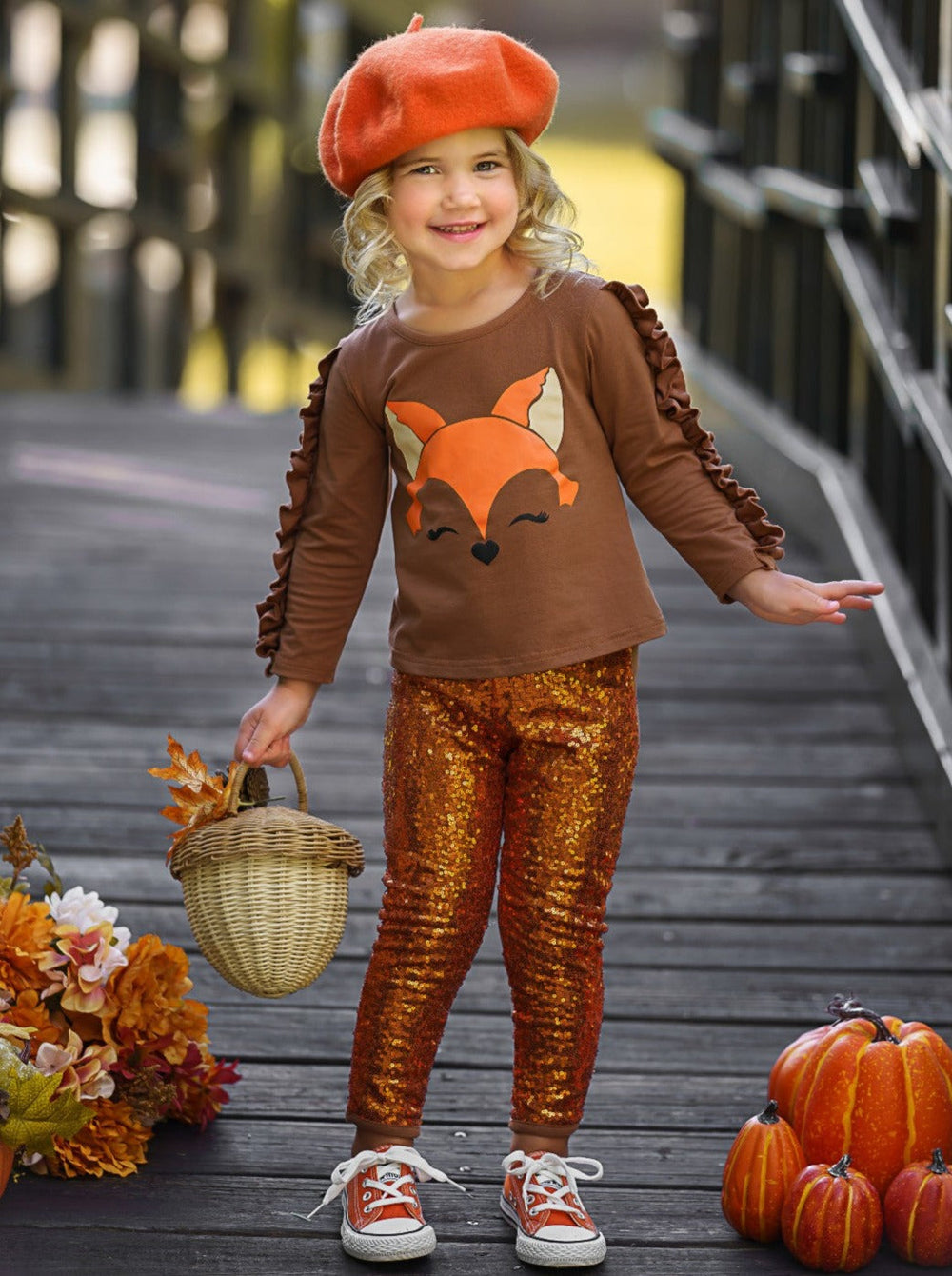 Cute Outfits For Girls | Ruffle Trim Pullover & Sequin Legging Set