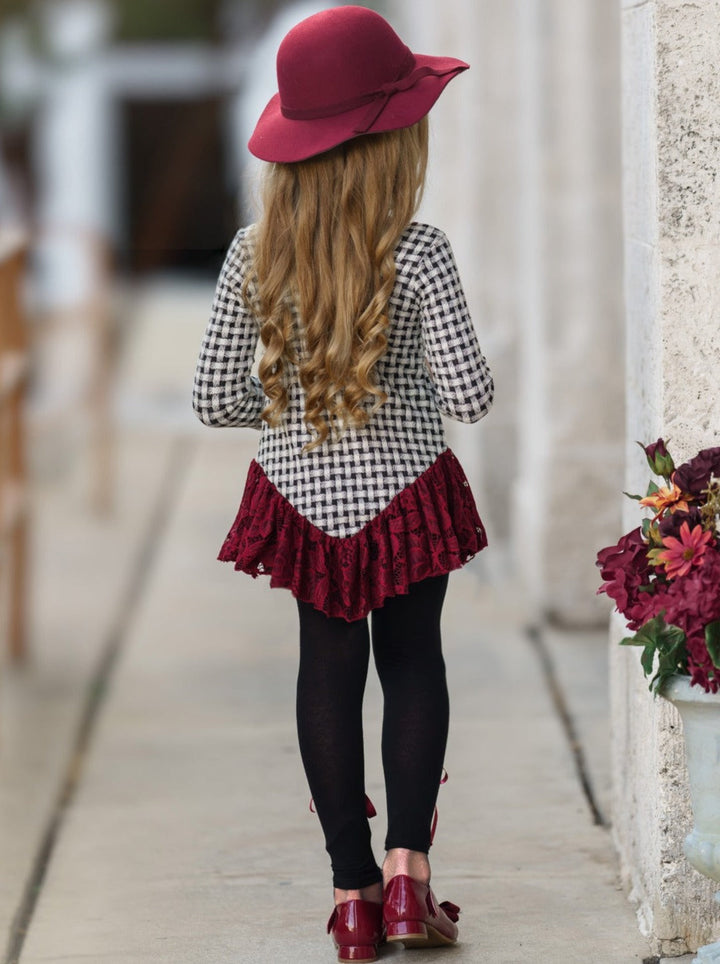 Preppy Chic Sets | Braided Plaid Tunic & Legging Set | Mia Belle Girls