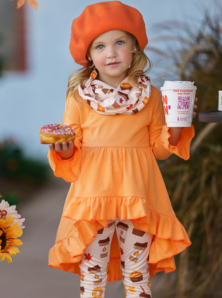 Girls Everyday Fall | Ruffle Tunic Legging Scarf Set - Mia Belle Girls