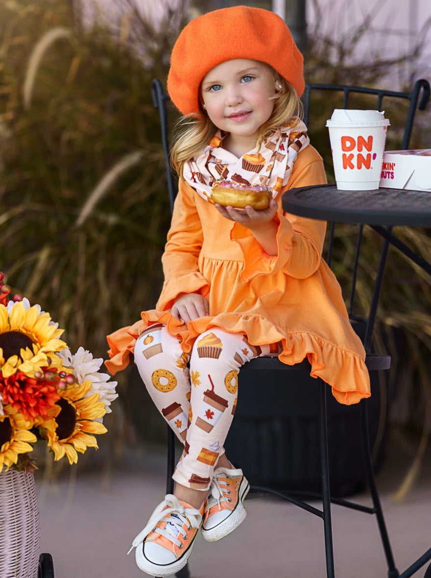 Girls Everyday Fall | Ruffle Tunic Legging Scarf Set - Mia Belle Girls