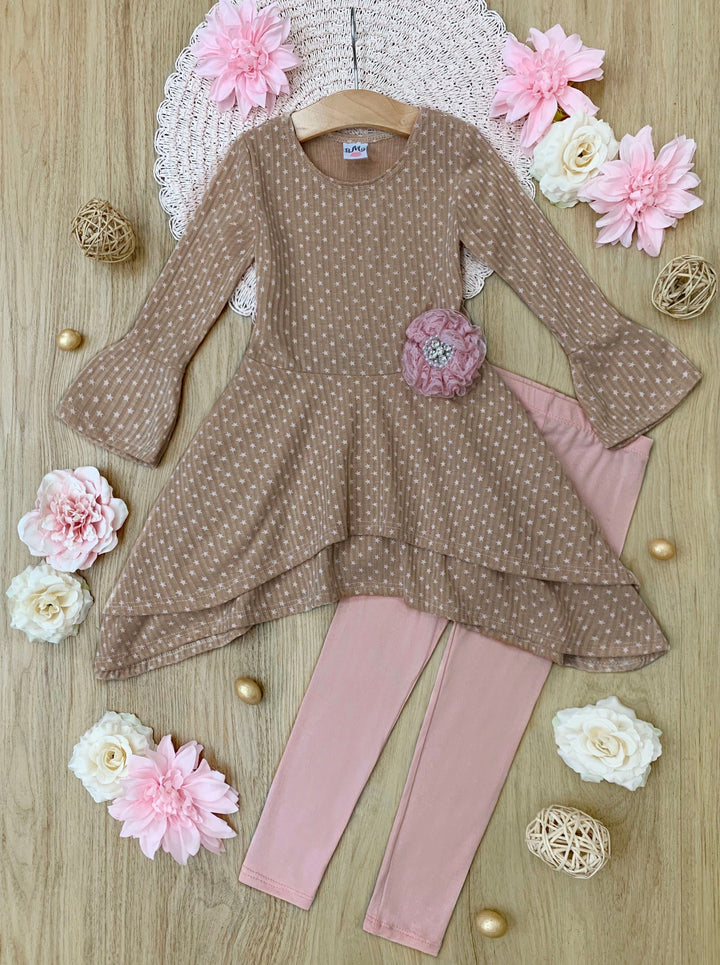 Girls Cute Fall | Star Sidetail Tunic Legging Set - Mia Belle Girls