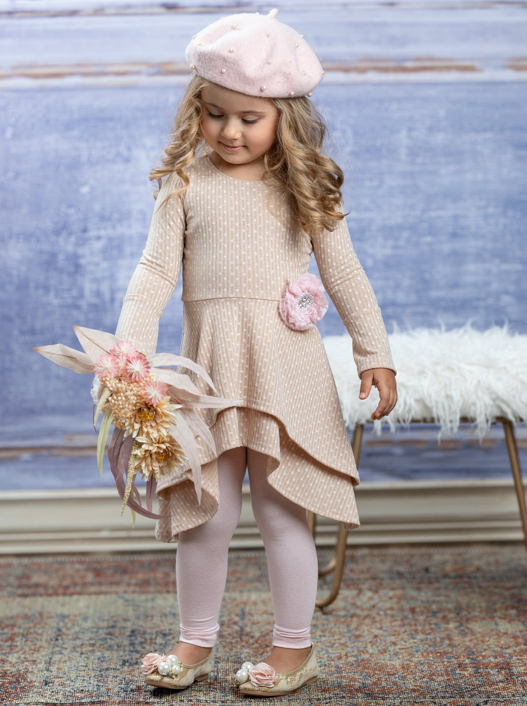 Girls Cute Fall | Star Sidetail Tunic Legging Set - Mia Belle Girls