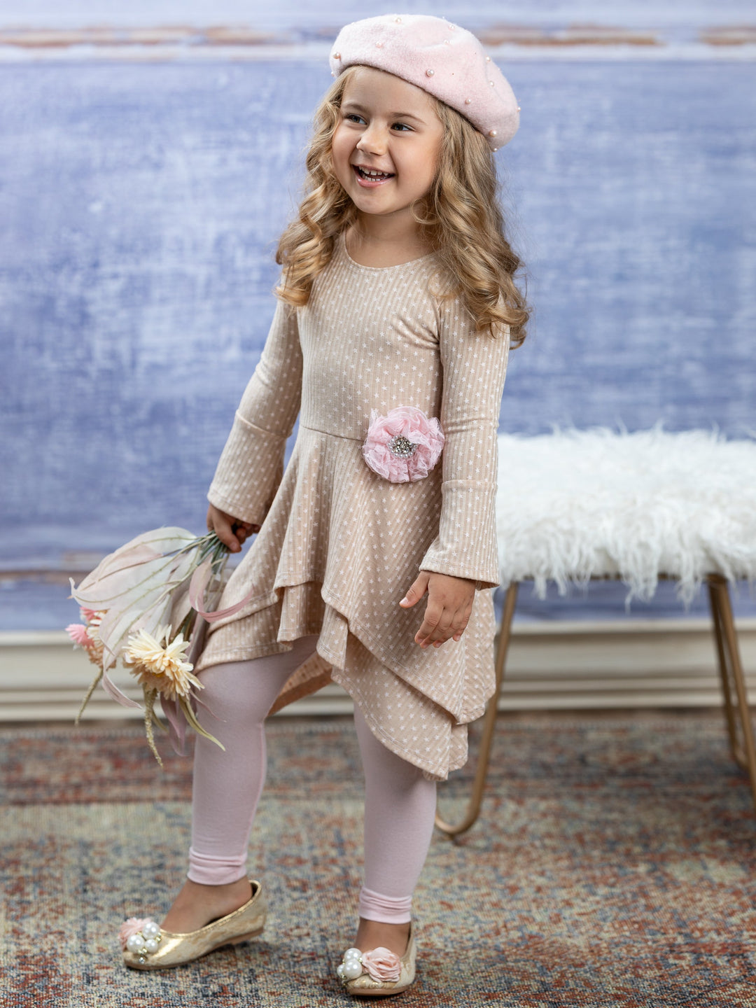 Girls Cute Fall | Star Sidetail Tunic Legging Set - Mia Belle Girls