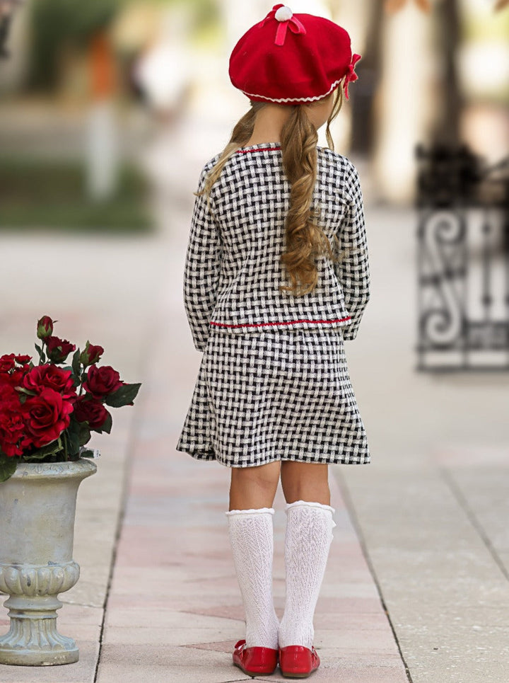 Girls Preppy Chic Outfit | Plaid Blazer & Skirt Set | Mia Belle Girls