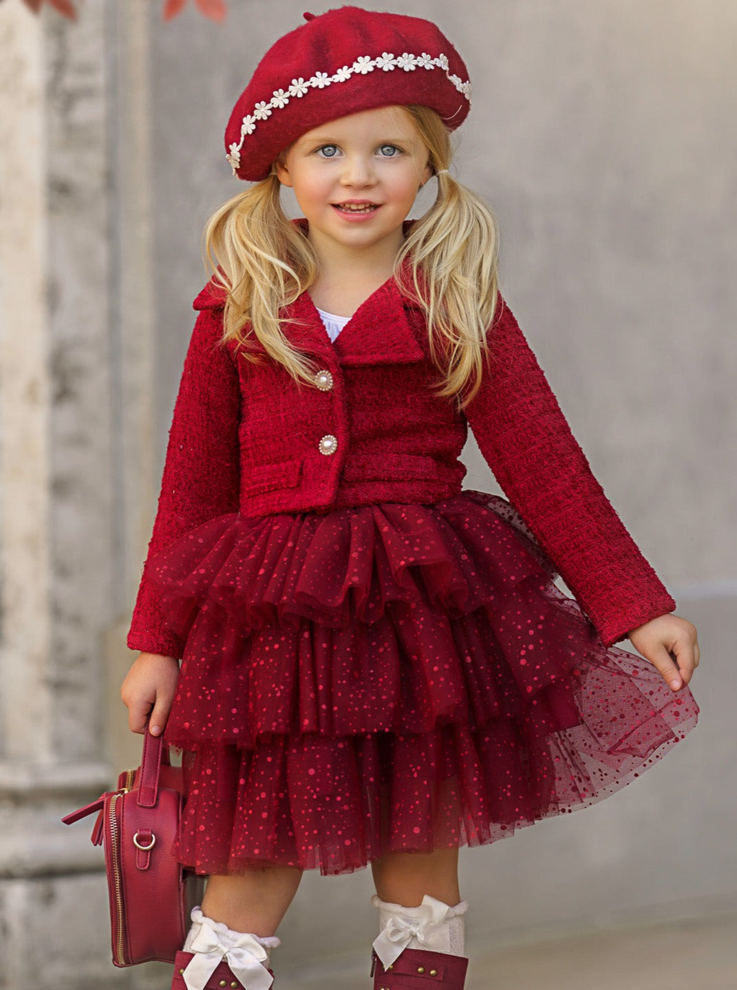 Fairy Flutter Red Jacket And Tutu Skirt Set – Mia Belle Girls