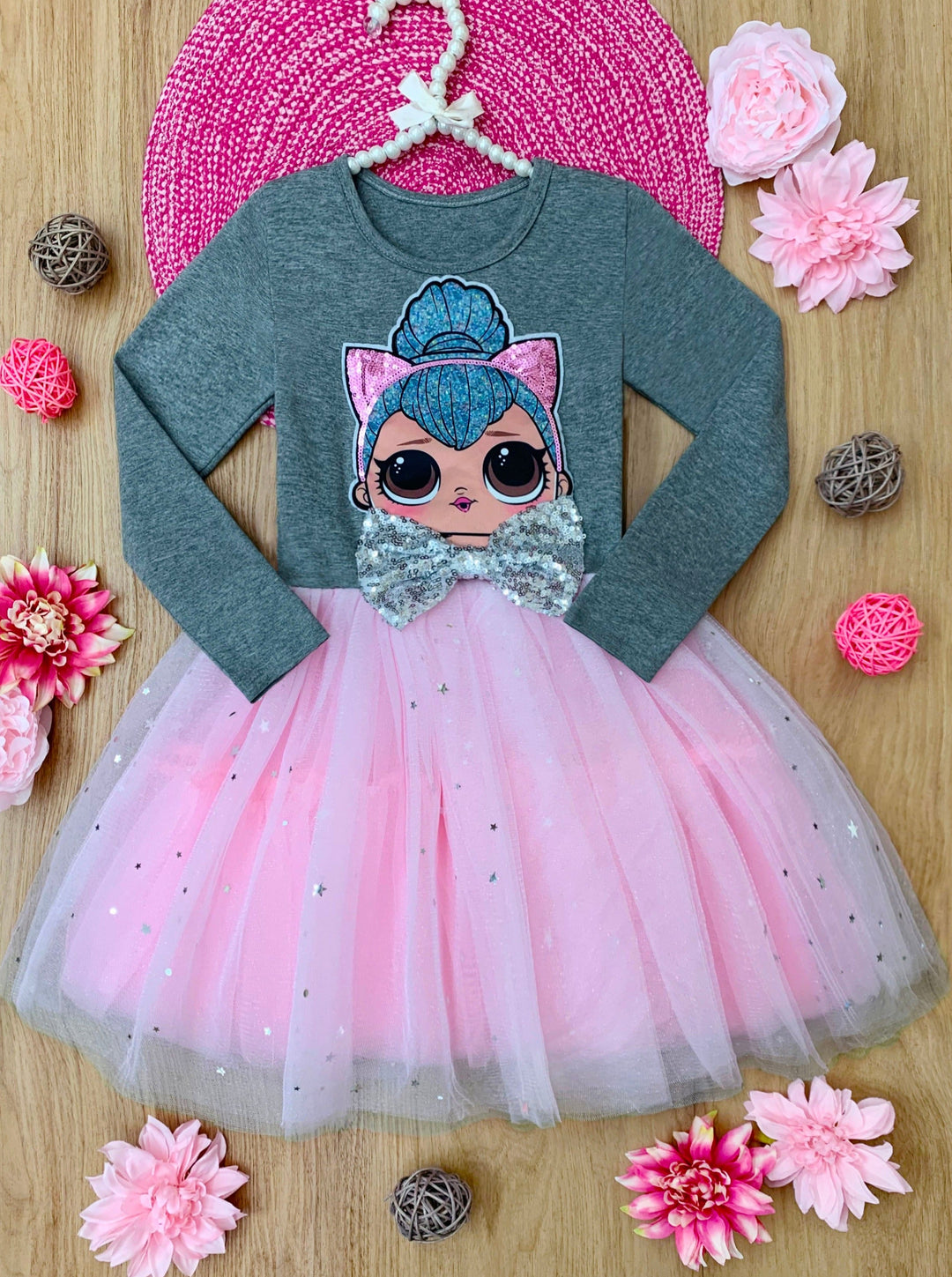 L.O.L. SURPRISE! x Mia Belle Girls Kitty Queen Tutu Dress